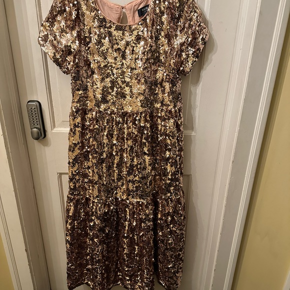 Anthropologie Maeve sequined midi dress (rose gold!) (XS) - Picture 3 of 12